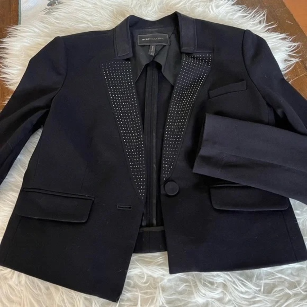 NWT BCBGMaxAzria “Natalia” Black Studded Women's Blazer